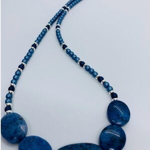 Elegant Blue Beaded Necklace